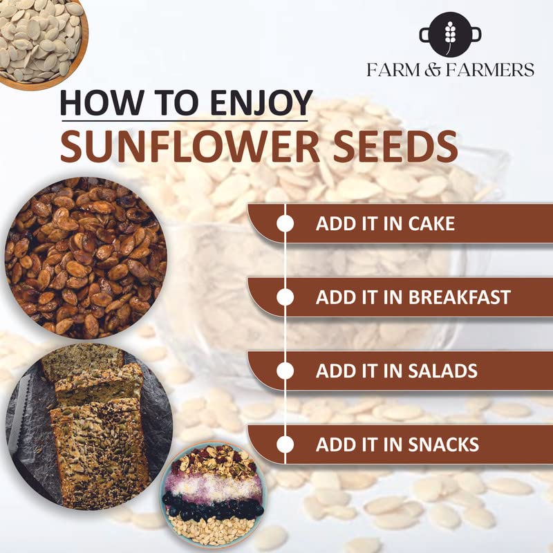 Farm & Farmers Raw Watermelon Seeds 500gm - Natural Watermelon Seeds for Eating High in Protein, Potassium, Magnesium & Iron Magaj Beej Tarbooj Seed for Energy