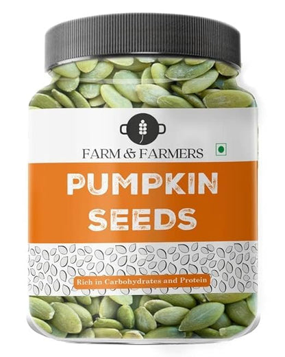 Farm & Farmers Raw Pumpkin Seeds 250Gm - Unroasted Pumpkin Seed Rich in Protein and AAA Grade Pumpkin Seeds | Source of Iron & Zinc | High Protein Fiber Rich Superfood Snack