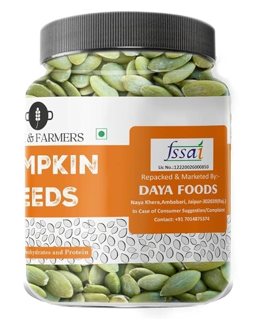 Farm & Farmers Raw Pumpkin Seeds 250Gm - Unroasted Pumpkin Seed Rich in Protein and AAA Grade Pumpkin Seeds | Source of Iron & Zinc | High Protein Fiber Rich Superfood Snack