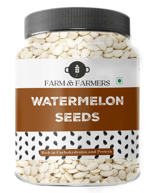 Farm & Farmers Raw Watermelon Seeds 500gm - Natural Watermelon Seeds for Eating High in Protein, Potassium, Magnesium & Iron Magaj Beej Tarbooj Seed for Energy