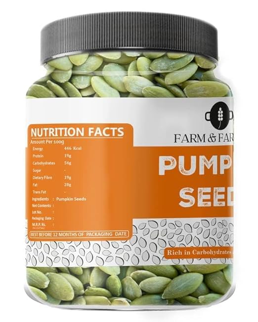 Farm & Farmers Raw Pumpkin Seeds 250Gm - Unroasted Pumpkin Seed Rich in Protein and AAA Grade Pumpkin Seeds | Source of Iron & Zinc | High Protein Fiber Rich Superfood Snack