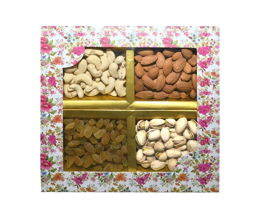 Farm & Farmers Almond, Cashew, Wallnut & Raisins Dry Fruit Gift Hamper Pack Set Gift Box for Diwali | Dry Fruits Gifting Boxes | Festivals & Other Ocassions (450gm, Pack of 1)