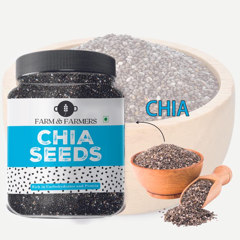 Farm & Farmers Combo of Healthy Organic Chia and Pumpkin Seeds Mix Superfoods for Eating Rich in Antioxidants Vitamins & Minerals (Chia Pumpkin Seeds - 250 Grams Each)