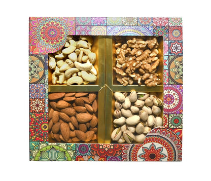 Farm & Farmers Almond, Cashew, Wallnut & Pista Dry Fruit Gift Hamper Pack Set Gift Box for Diwali | Dry Fruits Gifting Boxes | Festivals & Other Gifting Ocassion (450gm, Pack of 1)