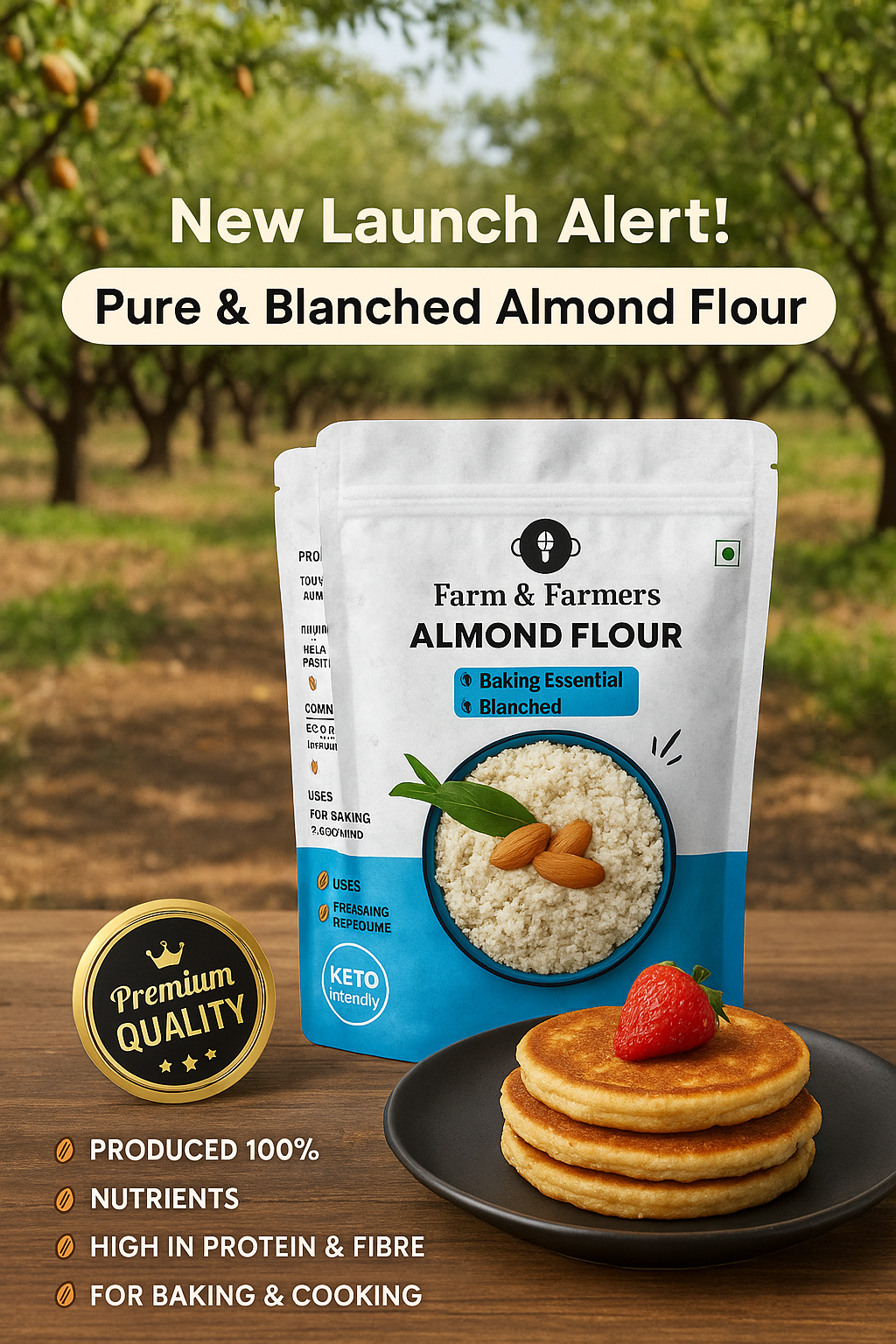 Premium Almond Flour – Gluten-Free, Low-Carb & Keto-Friendly (100% Pure)
