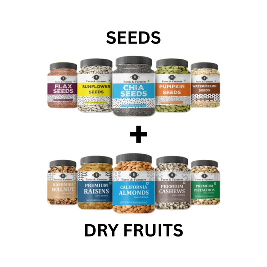 10 ka SAHARA – Premium Navratri Fasting Pack | 10 Jars of Seeds & Dry Fruits (100g / 250g Each)