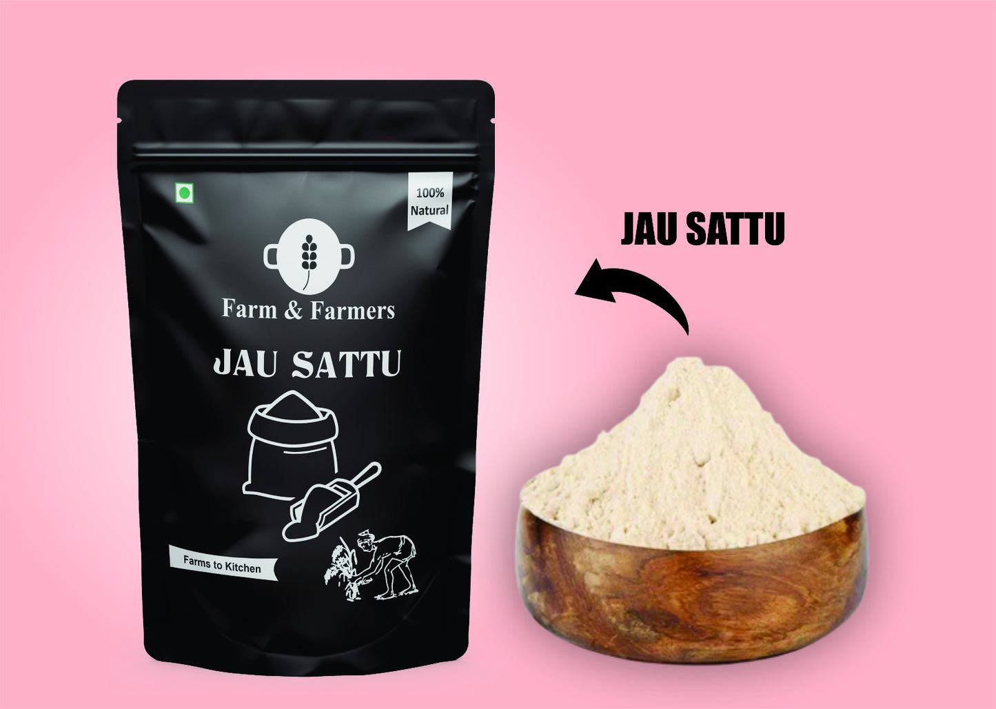 Farm & Farmers Organic Jau Sattu (1 KG)